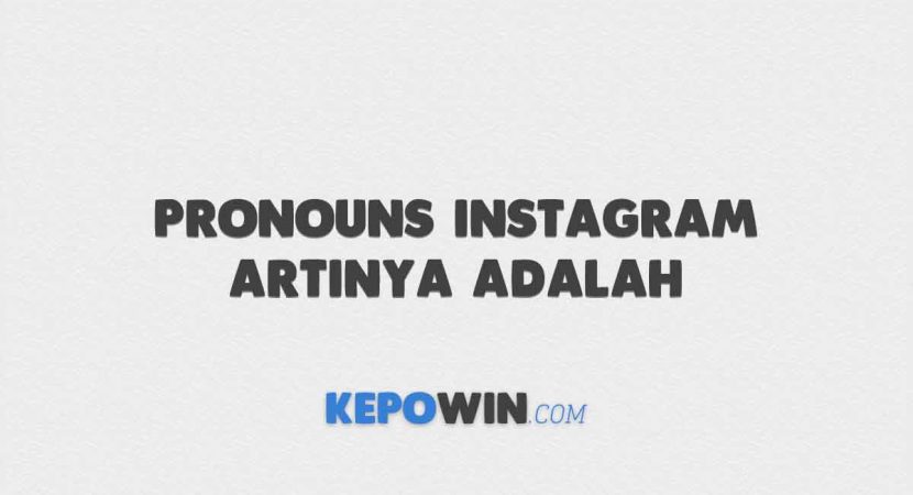Pronouns Instagram Artinya Adalah