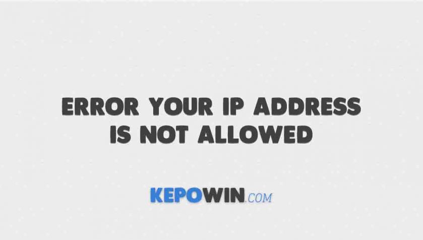 Error Your IP Address Is Not Allowed di Nanovest