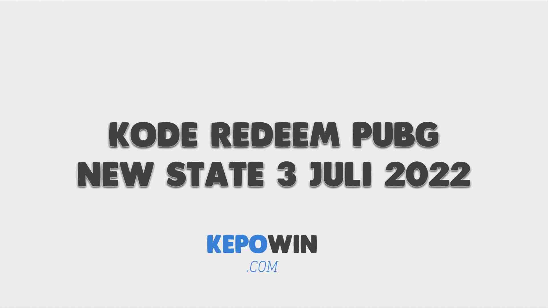 Kode Redeem PUBG New State 3 Juli 2022
